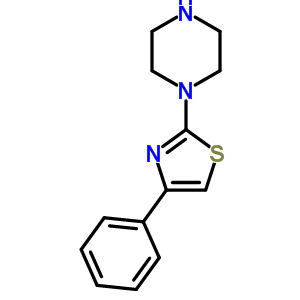 1-(4-苯基-2-噻唑)-哌嗪結(jié)構(gòu)式_69389-14-6結(jié)構(gòu)式