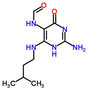 N-[2-氨基-1,6-二氫-4-[(3-甲基丁基)氨基]-6-氧代-5-嘧啶]-甲酰胺結構式_6944-10-1結構式