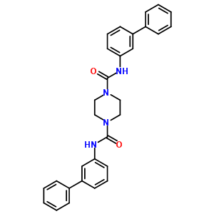 N,n-bis(3-phenylphenyl)piperazine-1,4-dicarboxamideStructure,6954-49-0Structure N,n-bis(3-phenylphenyl)piperazine-1,4-dicarboxamide Structure,6954-49-0Structure