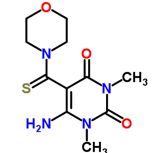 2,4(1H,3h)-pyrimidinedione,6-amino-1,3-dimethyl-5-(4-morpholinylthioxomethyl)-Structure,70425-09-1Structure 2,4(1H,3h)-pyrimidinedione,6-amino-1,3-dimethyl-5-(4-morpholinylthioxomethyl)- Structure,70425-09-1Structure