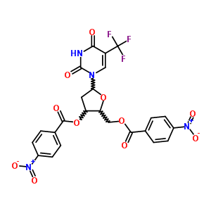 Uridine, 2-deoxy-5-(trifluoromethyl)-, 3,5-bis(p-nitrobenzoate)Structure,7057-44-5Structure Uridine, 2-deoxy-5-(trifluoromethyl)-, 3,5-bis(p-nitrobenzoate) Structure,7057-44-5Structure