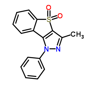 3-甲基-1-苯基-1H-(1)苯并噻吩并(3,2-c)吡唑 4,4-二氧化物結(jié)構(gòu)式_71087-62-2結(jié)構(gòu)式