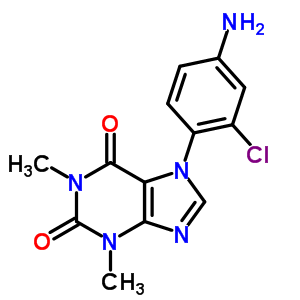 7-(4-氨基-2-氯-苯基)-1,3-二甲基-嘌呤-2,6-二酮結構式_72898-65-8結構式