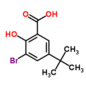 3-溴-5-(1,1-二甲基乙基)-2-羥基-苯甲酸結(jié)構(gòu)式_73469-64-4結(jié)構(gòu)式