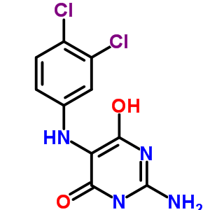 2-氨基-5-[(3,4-二氯苯基)氨基]-6-羥基-3H-嘧啶-4-酮結(jié)構(gòu)式_7400-35-3結(jié)構(gòu)式