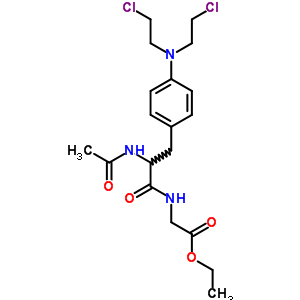 2-[[2-乙酰氨基-3-[4-[雙(2-氯乙基)氨基]苯基]丙?；鵠氨基]乙酸乙酯結(jié)構(gòu)式_7409-39-4結(jié)構(gòu)式