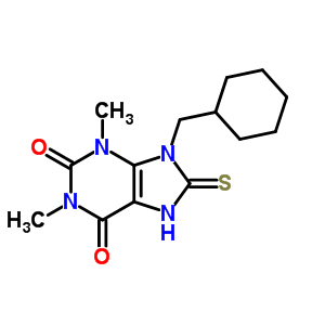 1H-purine-2,6-dione,9-(cyclohexylmethyl)-3,7,8,9-tetrahydro-1,3-dimethyl-8-thioxo-Structure,7465-31-8Structure 1H-purine-2,6-dione,9-(cyclohexylmethyl)-3,7,8,9-tetrahydro-1,3-dimethyl-8-thioxo- Structure,7465-31-8Structure