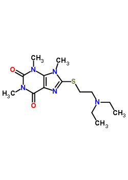 8-(2-Diethylaminoethylsulfanyl)-1,3,9-trimethyl-purine-2,6-dioneStructure,7505-57-9Structure 8-(2-Diethylaminoethylsulfanyl)-1,3,9-trimethyl-purine-2,6-dione Structure,7505-57-9Structure