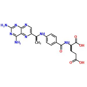L-N-[p-[[1-(2, 4-二氨基-6-蝶啶)乙基]氨基]苯甲?；鵠-谷氨酸結(jié)構(gòu)式_751-19-9結(jié)構(gòu)式