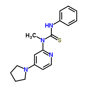1-Methyl-3-phenyl-1-(4-pyrrolidin-1-ylpyridin-2-yl)thioureaStructure,75291-68-8Structure 1-Methyl-3-phenyl-1-(4-pyrrolidin-1-ylpyridin-2-yl)thiourea Structure,75291-68-8Structure