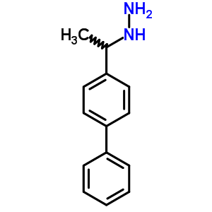 1-(4-苯基苯基)乙基肼結(jié)構(gòu)式_75333-08-3結(jié)構(gòu)式