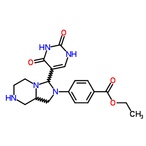 Benzoic acid,4-[hexahydro-3-(1,2,3,4-tetrahydro-2,4-dioxo-5-pyrimidinyl)imidazo[1,5-a]pyrazin-2(3h)-yl]-,ethyl ester Structure,7542-46-3Structure