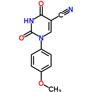 1-(4-甲氧基苯基)-2,4-二氧代-1,2,3,4-四氫-5-嘧啶甲腈結構式_75837-81-9結構式