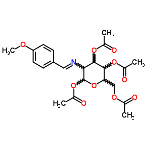 2-(4-Methoxybenzylidene)imino-2-deoxy-1,3,4,6-Tetra-O-acetyl-beta-D-glucopyranoseStructure,7597-81-1Structure 2-(4-Methoxybenzylidene)imino-2-deoxy-1,3,4,6-Tetra-O-acetyl-beta-D-glucopyranose Structure,7597-81-1Structure