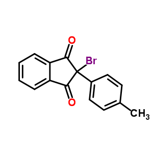 1H-indene-1,3(2h)-dione, 2-bromo-2-(4-methylphenyl)-Structure,76475-65-5Structure 1H-indene-1,3(2h)-dione, 2-bromo-2-(4-methylphenyl)- Structure,76475-65-5Structure