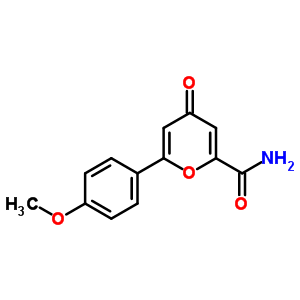 6-(4-Methoxyphenyl)-4-oxo-pyran-2-carboxamideStructure,76782-10-0Structure 6-(4-Methoxyphenyl)-4-oxo-pyran-2-carboxamide Structure,76782-10-0Structure