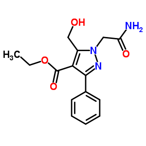 1H-pyrazole-4-carboxylicacid, 1-(2-amino-2-oxoethyl)-5-(hydroxymethyl)-3-phenyl-,ethyl esterStructure,76973-02-9Structure 1H-pyrazole-4-carboxylicacid, 1-(2-amino-2-oxoethyl)-5-(hydroxymethyl)-3-phenyl-,ethyl ester Structure,76973-02-9Structure