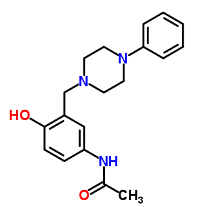 N-[4-羥基-3-[(4-苯基-1-哌嗪)甲基]苯基]-乙酰胺結(jié)構(gòu)式_77726-10-4結(jié)構(gòu)式