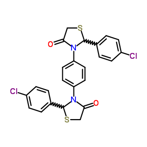 4-Thiazolidinone,3,3-(1,4-phenylene)bis[2-(4-chlorophenyl)-Structure,81512-22-3Structure 4-Thiazolidinone,3,3-(1,4-phenylene)bis[2-(4-chlorophenyl)- Structure,81512-22-3Structure