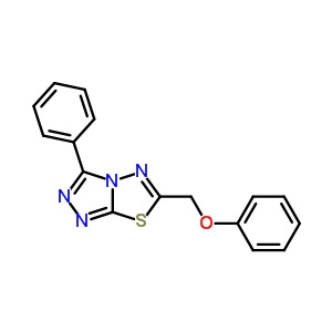 6-(Phenoxymethyl)-3-phenyl(1,2,4)triazolo(3,4-b)(1,3,4)thiadiazoleStructure,83676-82-8Structure 6-(Phenoxymethyl)-3-phenyl(1,2,4)triazolo(3,4-b)(1,3,4)thiadiazole Structure,83676-82-8Structure