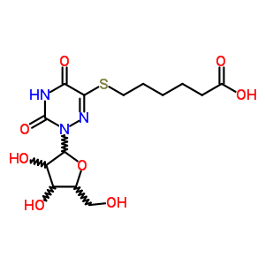 6-[(2,3,4,5-四氫-3,5-二氧代-2-b-D-呋核亞硝脲-1,2,4-噻嗪-6-基)硫代]-己酸結構式_84608-20-8結構式