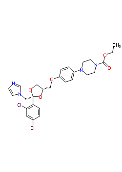 Ethyl 4-[4-[[(2r,4s)-2-(2,4-dichlorophenyl)-2-(imidazol-1-ylmethyl)-1,3-dioxolanStructure,85058-43-1Structure Ethyl 4-[4-[[(2r,4s)-2-(2,4-dichlorophenyl)-2-(imidazol-1-ylmethyl)-1,3-dioxolan Structure,85058-43-1Structure