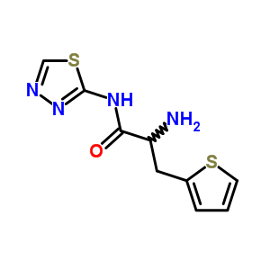 2-氨基-n-(1,3,4-噻二唑-2-基)-3-噻吩-2-基-丙酰胺結(jié)構(gòu)式_85369-16-0結(jié)構(gòu)式