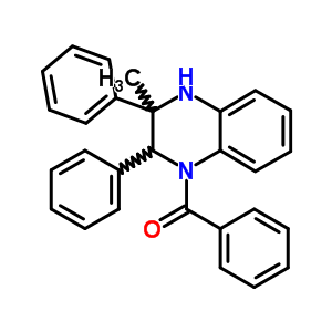 Methanone,(3,4-dihydro-3-methyl-2,3-diphenyl-1(2h)-quinoxalinyl)phenyl-Structure,86268-06-6Structure Methanone,(3,4-dihydro-3-methyl-2,3-diphenyl-1(2h)-quinoxalinyl)phenyl- Structure,86268-06-6Structure