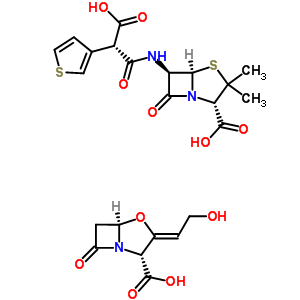 替卡西林-克拉維酸結(jié)構(gòu)式_86482-18-0結(jié)構(gòu)式