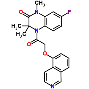 7-氟-3,4-二氫-4-[(5-異喹啉氧基)乙?；鵠-1,3,3-三甲基-2(1H)-喹噁啉酮結(jié)構式_878292-27-4結(jié)構式