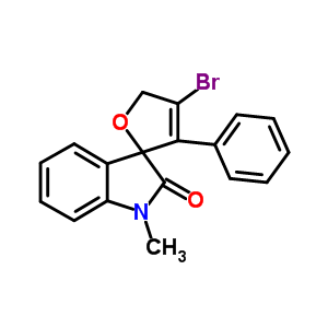 4-溴-1-甲基-3-苯基-螺[呋喃-2(5h),3-[3h]吲哚]-2(1h)-酮結(jié)構式_882041-53-4結(jié)構式