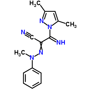 3-(3,5-Dimethylpyrazol-1-yl)-3-imino-2-(methyl-phenyl-hydrazinylidene)propanenitrileStructure,88482-52-4Structure 3-(3,5-Dimethylpyrazol-1-yl)-3-imino-2-(methyl-phenyl-hydrazinylidene)propanenitrile Structure,88482-52-4Structure