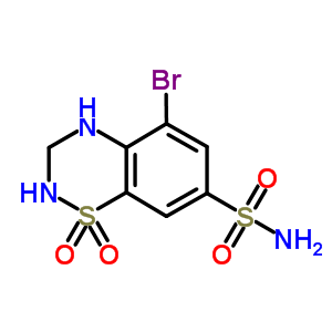 2H-1,2,4-benzothiadiazine-7-sulfonamide,5-bromo-3,4-dihydro-, 1,1-dioxideStructure,89791-77-5Structure 2H-1,2,4-benzothiadiazine-7-sulfonamide,5-bromo-3,4-dihydro-, 1,1-dioxide Structure,89791-77-5Structure