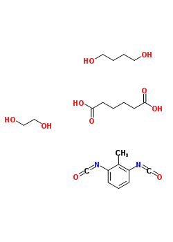 Hexanedioic acid, polymer with 1,4-butanediol, 1,3-diisocyanatomethylbenzene and 1,2-ethanediolStructure,9019-94-7Structure Hexanedioic acid, polymer with 1,4-butanediol, 1,3-diisocyanatomethylbenzene and 1,2-ethanediol Structure,9019-94-7Structure