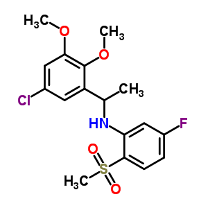 N-(1-(5-氯-2,3-二甲氧基苯基)乙基)-5-氟-2-(甲磺?；?苯胺結(jié)構(gòu)式_903581-02-2結(jié)構(gòu)式