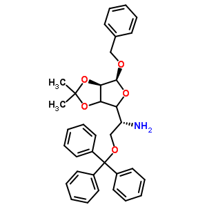 Benzyl 5-amino-5-deoxy-2,3-o-isopropylidene-6-o-tritylhexofuranosideStructure,91364-15-7Structure Benzyl 5-amino-5-deoxy-2,3-o-isopropylidene-6-o-tritylhexofuranoside Structure,91364-15-7Structure