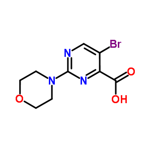 5-Bromo-2-morpholinopyrimidine-4-carboxylic acidStructure,914208-35-8Structure 5-Bromo-2-morpholinopyrimidine-4-carboxylic acid Structure,914208-35-8Structure