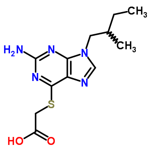 2-[[2-氨基-9-(2-甲基丁基)-9H-嘌呤-6-基]硫代]-乙酸結(jié)構(gòu)式_91647-49-3結(jié)構(gòu)式