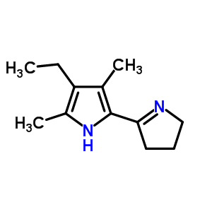 1H-pyrrole,2-(3,4-dihydro-2h-pyrrol-5-yl)-4-ethyl-3,5-dimethyl-Structure,91907-47-0Structure 1H-pyrrole,2-(3,4-dihydro-2h-pyrrol-5-yl)-4-ethyl-3,5-dimethyl- Structure,91907-47-0Structure
