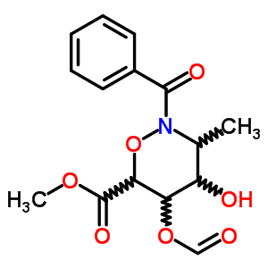 2H-1,2-oxazine-6-carboxylicacid, 2-benzoyl-5-(formyloxy)tetrahydro-4-hydroxy-3-methyl-, methyl esterStructure,92647-62-6Structure 2H-1,2-oxazine-6-carboxylicacid, 2-benzoyl-5-(formyloxy)tetrahydro-4-hydroxy-3-methyl-, methyl ester Structure,92647-62-6Structure
