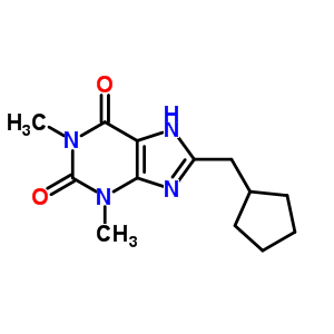 1H-purine-2,6-dione,8-(cyclopentylmethyl)-3,9-dihydro-1,3-dimethyl-Structure,93214-96-1Structure 1H-purine-2,6-dione,8-(cyclopentylmethyl)-3,9-dihydro-1,3-dimethyl- Structure,93214-96-1Structure