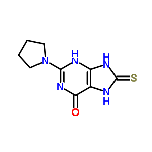 6H-purin-6-one,1,7,8,9-tetrahydro-2-(1-pyrrolidinyl)-8-thioxo-Structure,93263-96-8Structure 6H-purin-6-one,1,7,8,9-tetrahydro-2-(1-pyrrolidinyl)-8-thioxo- Structure,93263-96-8Structure