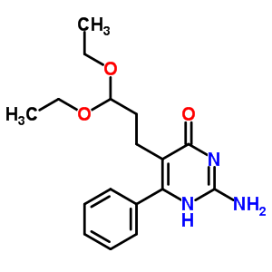 4(3H)-pyrimidinone,2-amino-5-(3,3-diethoxypropyl)-6-phenyl-Structure,93725-46-3Structure 4(3H)-pyrimidinone,2-amino-5-(3,3-diethoxypropyl)-6-phenyl- Structure,93725-46-3Structure