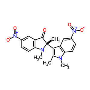 2-(1,2-Dimethyl-5-nitro-indol-3-yl)-1,2-dimethyl-5-nitro-indol-3-oneStructure,94547-82-7Structure 2-(1,2-Dimethyl-5-nitro-indol-3-yl)-1,2-dimethyl-5-nitro-indol-3-one Structure,94547-82-7Structure